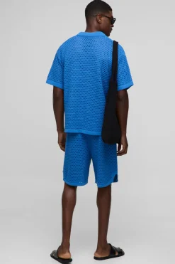 Shorts de basket en maille tricotée à couture ouverte, coupe décontractée