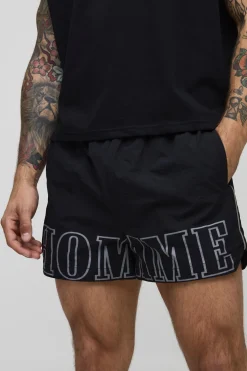 boohooMAN Shorts de combat en nylon imprimé à taille élastiquée<Homme Shorts