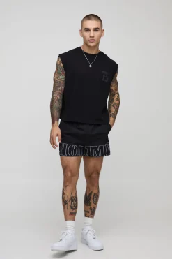 boohooMAN Shorts de combat en nylon imprimé à taille élastiquée<Homme Shorts