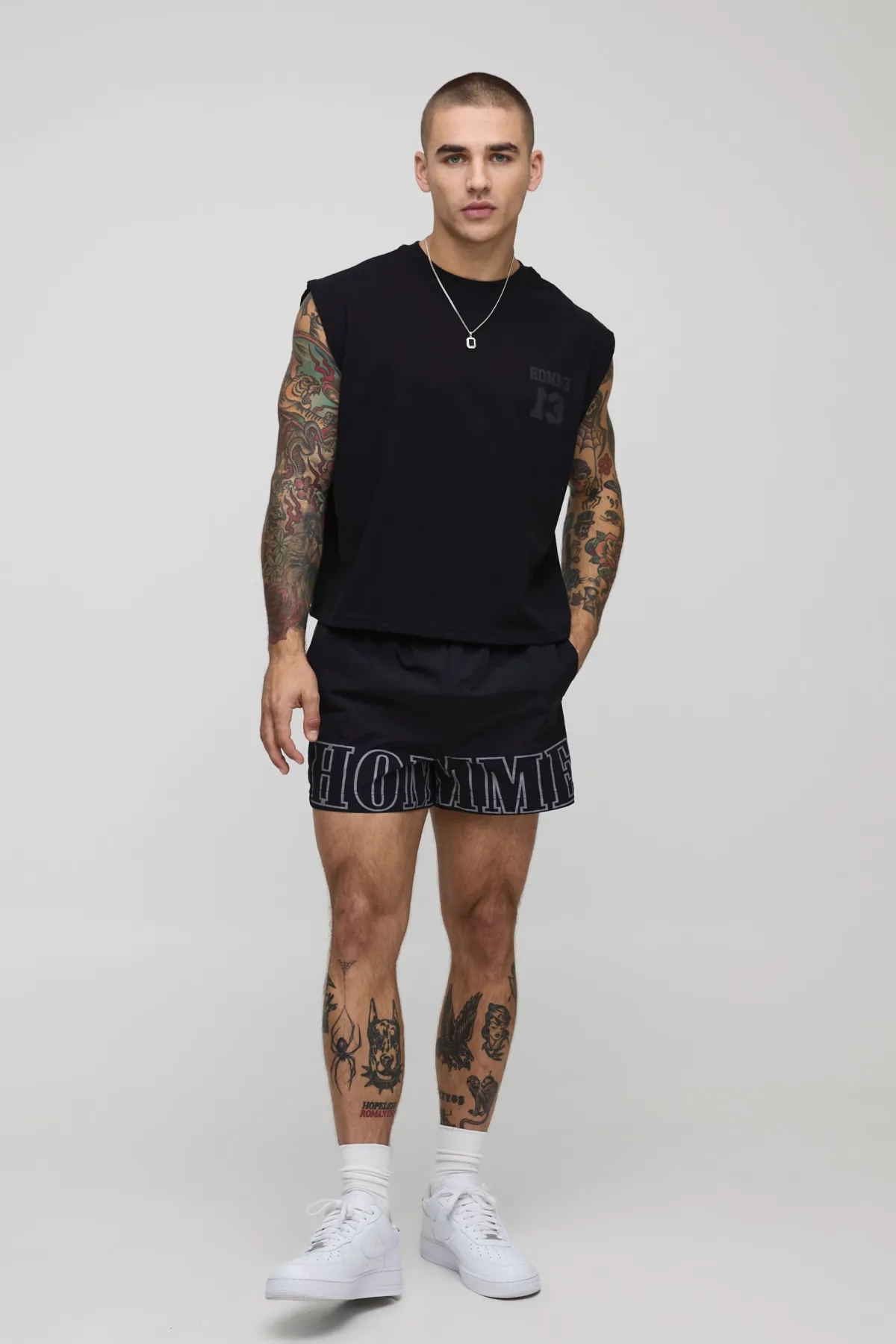 boohooMAN Shorts de combat en nylon imprimé à taille élastiquée<Homme Shorts