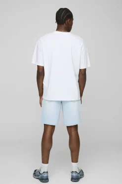 Shorts en denim bleu glacier Relaxed Rigid