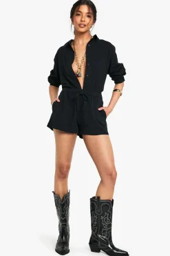 boohoo Shorts en lin haut de gamme<Femme Shorts