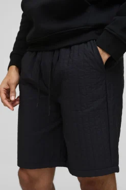 Shorts en nylon matelassé, coupe décontractée à taille élastiquée