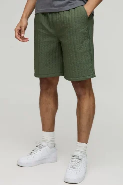 Shorts en nylon matelassé à coupe décontractée et à taille élastiquée