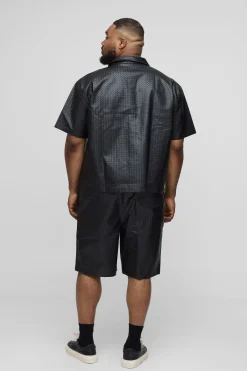 boohooMAN Shorts en synthétique tissé grande taille à coupe décontractée et détails poches<Homme Shorts|Tout Afficher