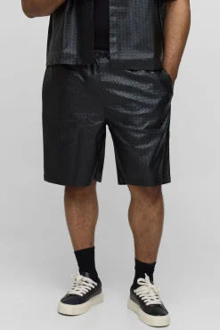 boohooMAN Shorts en synthétique tissé grande taille à coupe décontractée et détails poches<Homme Shorts|Tout Afficher