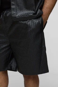 boohooMAN Shorts en synthétique tissé grande taille à coupe décontractée et détails poches<Homme Shorts|Tout Afficher