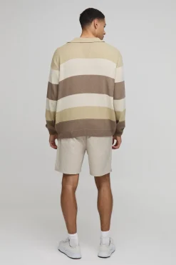 Shorts en toile à taille élastiquée, coupe décontractée avec onglet tissé