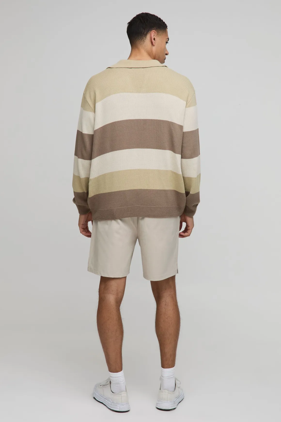 Shorts en toile à taille élastiquée, coupe décontractée avec onglet tissé