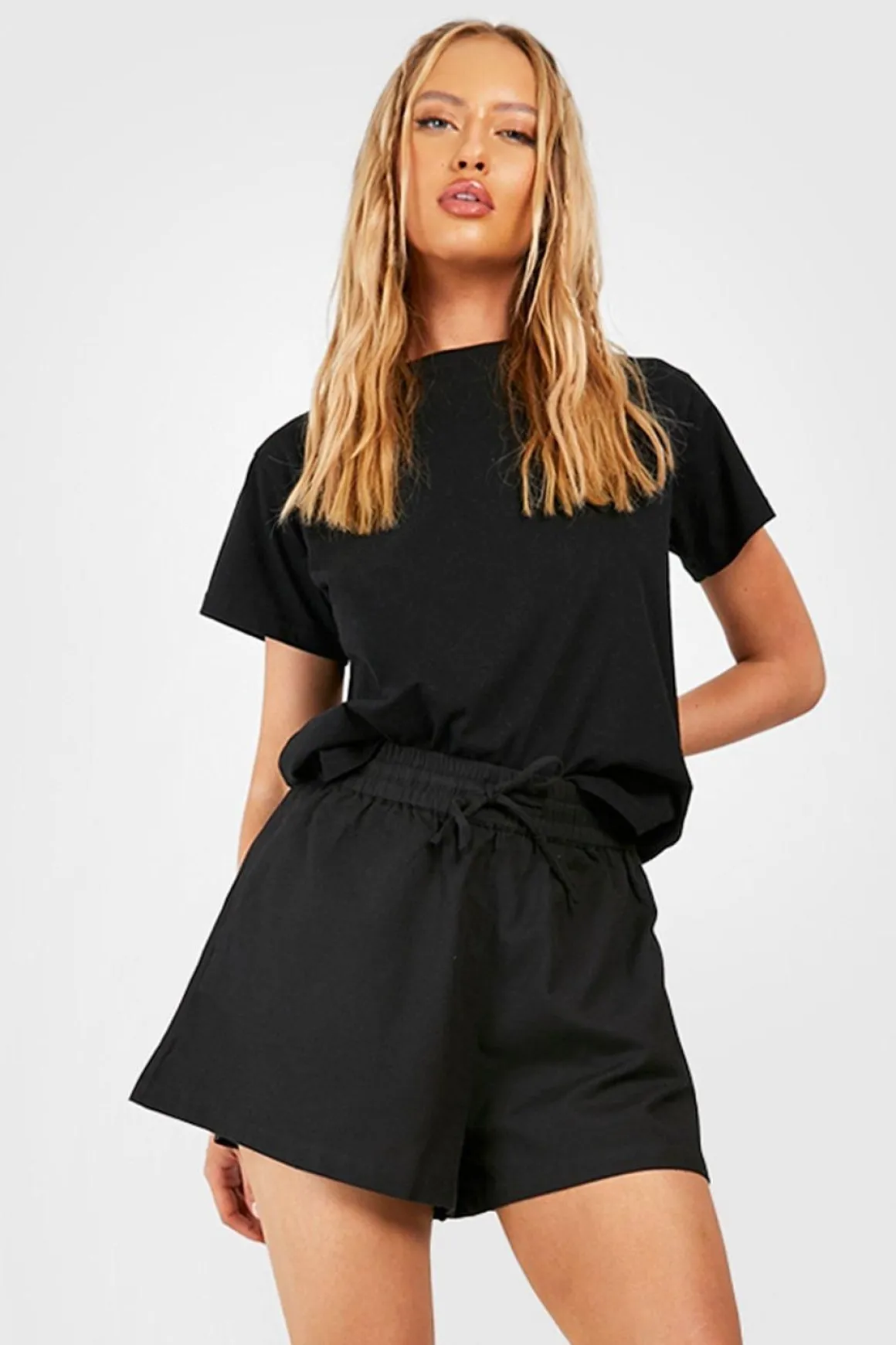 Shorts flippy en lin à coupe longue