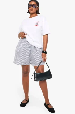 Shorts flippy à rayures tissées Plus