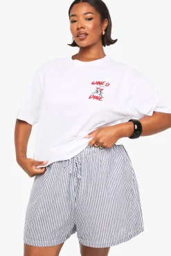 Shorts flippy à rayures tissées Plus