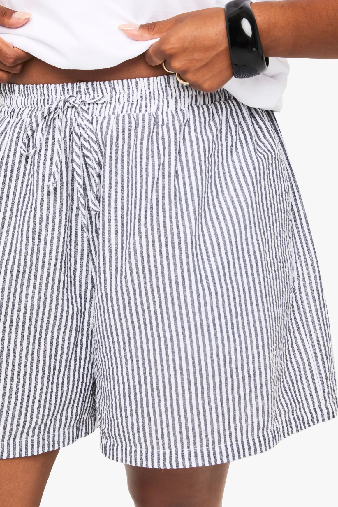 Shorts flippy à rayures tissées Plus