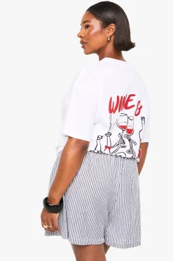 Shorts flippy à rayures tissées Plus