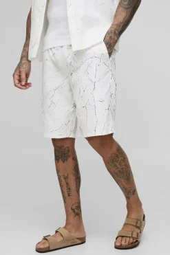 Shorts imprimés froissés à coupe décontractée pour hommes grands