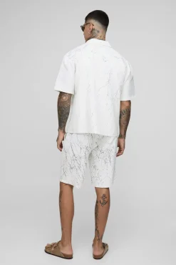 Shorts imprimés froissés à coupe décontractée pour hommes grands