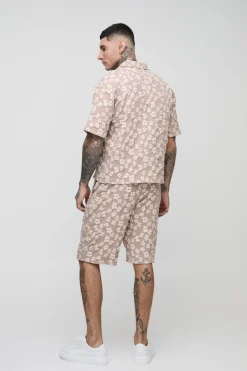 boohooMAN Shorts jacquard fleuris à coupe décontractée pour grandes tailles<Homme Shorts|Tout Afficher