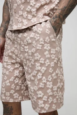 boohooMAN Shorts jacquard fleuris à coupe décontractée pour grandes tailles<Homme Shorts|Tout Afficher