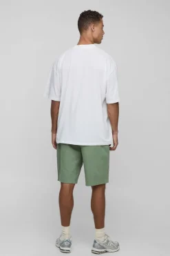 Shorts longs à taille élastiquée et coupe ample