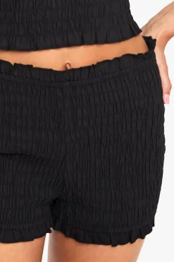 Shorts micro en popeline de coton plissée