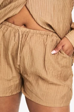 Shorts oversize en tissage froissé Plus