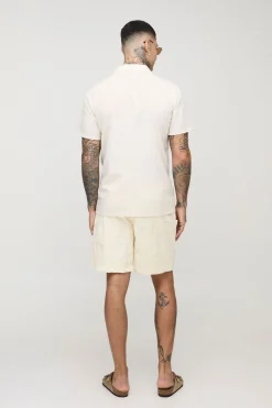 Shorts pour hommes grands à appliqué en sergé avec cordon de serrage