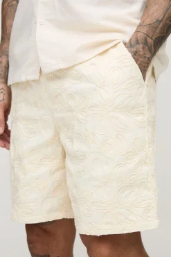 Shorts pour hommes grands à appliqué en sergé avec cordon de serrage