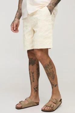 Shorts pour hommes grands à appliqué en sergé avec cordon de serrage