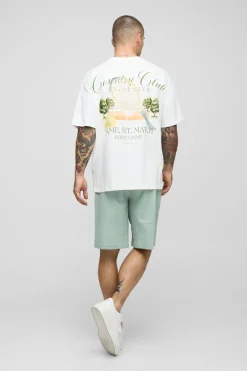 boohooMAN Shorts seersucker unis ample à taille élastique<Homme Shorts