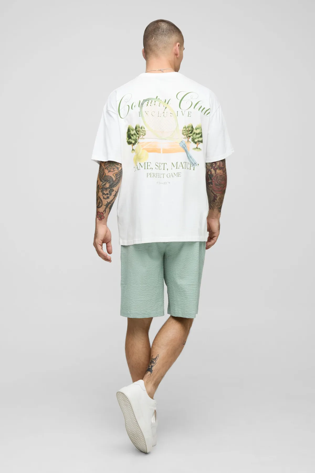 boohooMAN Shorts seersucker unis ample à taille élastique<Homme Shorts