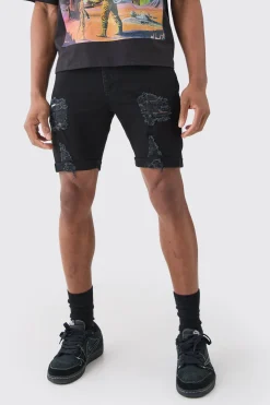 boohooMAN Shorts Skinny Stretch Déchirés en Denim<Homme Denim|Denim