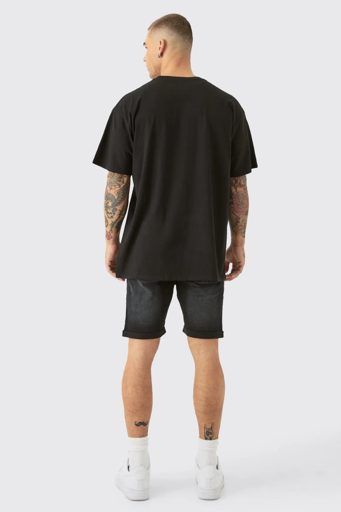 Shorts skinny stretch en jean noir