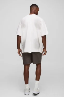 boohooMAN Shorts à taille élastiquée, coupe décontractée, avec appliqué croisé<Homme Shorts
