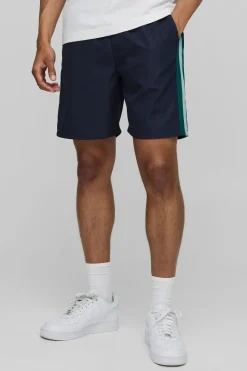 Shorts à taille élastique, coupe décontractée, en bloc de couleurs