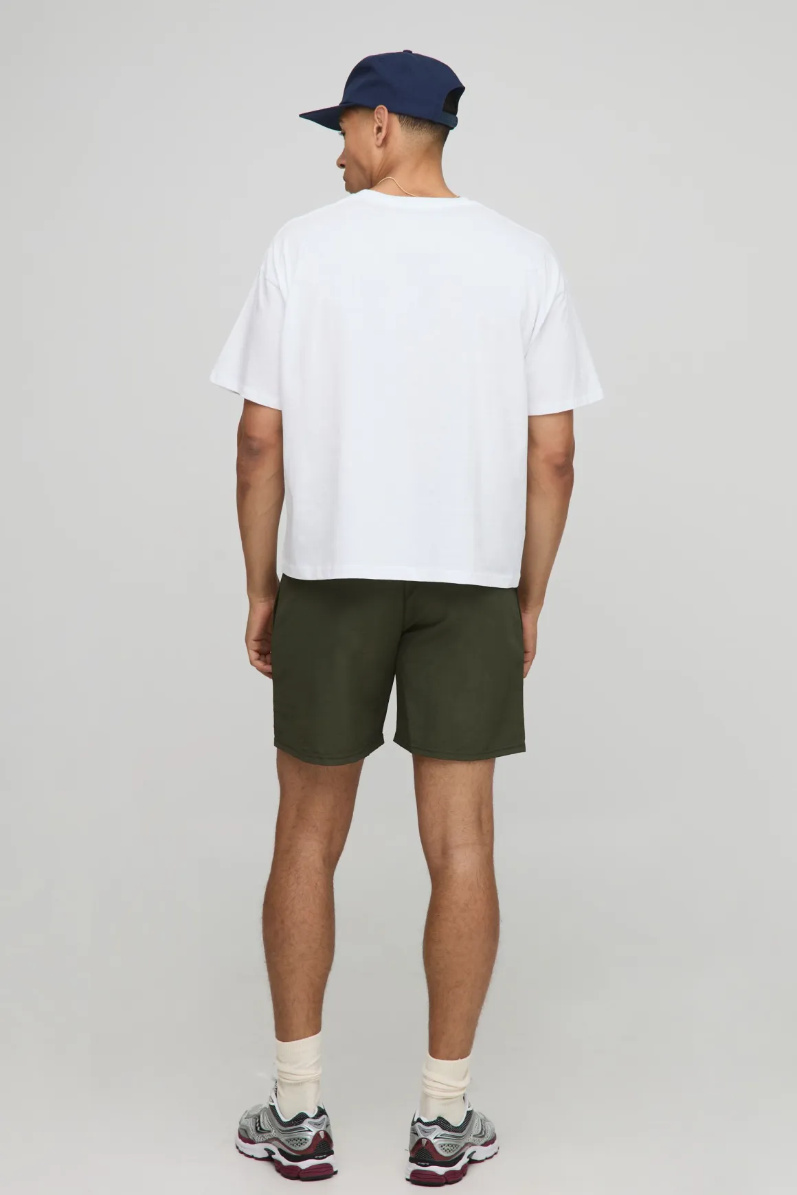 Shorts à taille élastique, coupe décontractée, en nylon froissé à rayures
