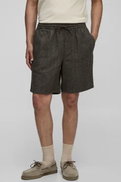 boohooMAN Shorts à taille élastique, coupe décontractée à chevrons<Homme Shorts