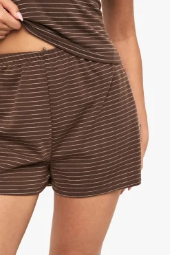 Shorts à taille élastique rayés