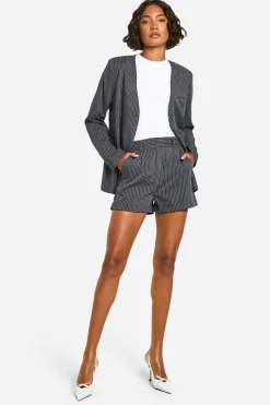 Shorts Tailleur à Rayures Fines