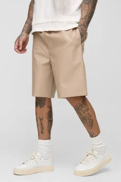 Shorts tissés en synthétique pour les grandes tailles, coupe décontractée avec détails de poches