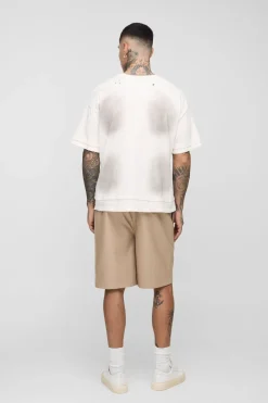 Shorts tissés en synthétique pour les grandes tailles, coupe décontractée avec détails de poches
