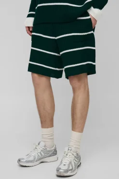 boohooMAN Shorts tricotés à rayures grande taille relax<Homme Tout Afficher|Maille
