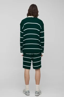 boohooMAN Shorts tricotés à rayures grande taille relax<Homme Tout Afficher|Maille