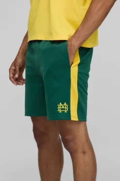 Shorts tricot à taille élastiquée, coupe décontractée, longueur courte, bloc de couleurs