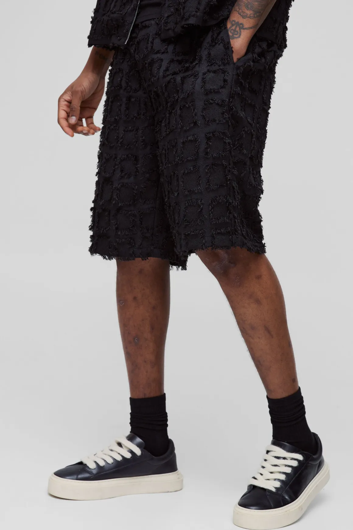 Shorts tuftés pour hommes grands, élégants et à coupe décontractée