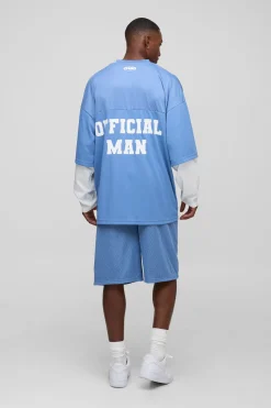 Shorts Varsity oversize en maille mi-longueur