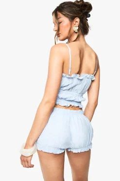 boohoo Shorts à volants texturés à rayures<Femme Shorts