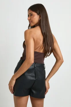 Short Taille Haute En Synthétiquecuir