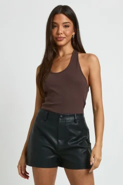 Short Taille Haute En Synthétiquecuir