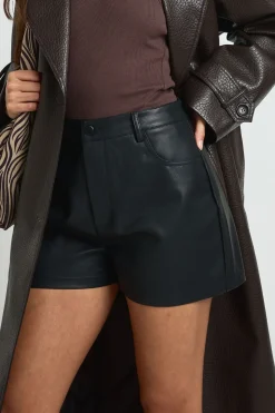 Short Taille Haute En Synthétiquecuir