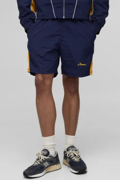 boohooMAN Short à taille élastiquée, coupe décontractée, effet froissé, bloc de couleurs<Homme Shorts